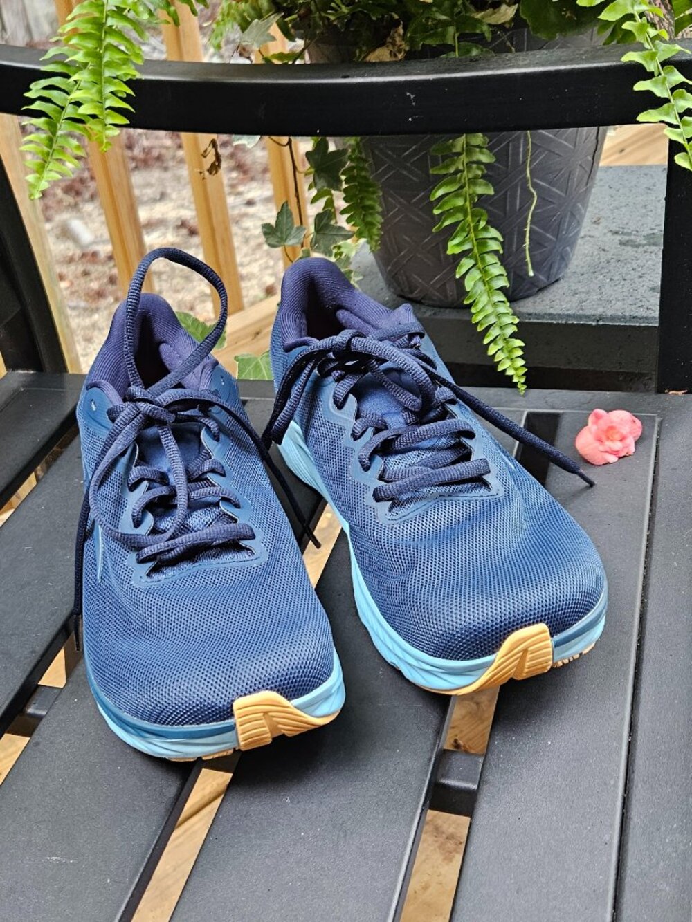 Altra Women's Navy Blue Athletic Running Shoes with Light Blue & Tan Accents